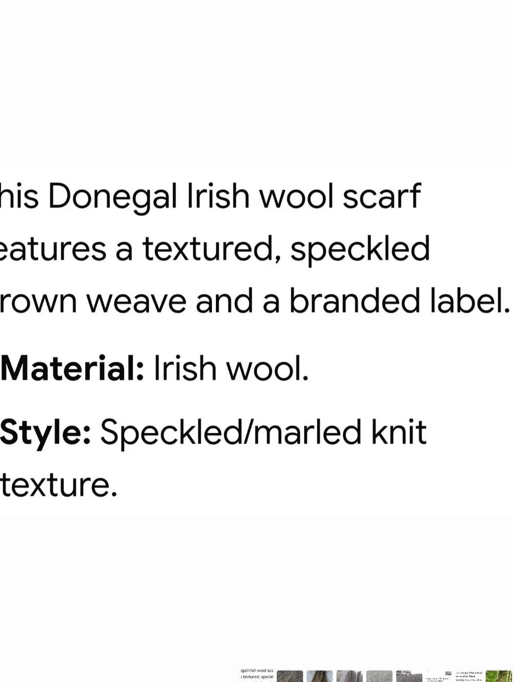 Unisex Donegal Irish Wool Specked Brown Weave